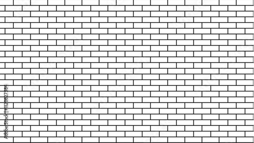 brick wall seamless pattern drawing. random brick. A vector illustration of a white brick wall. The wall covers the illustration from corner to corner, serving as both the background and the image.