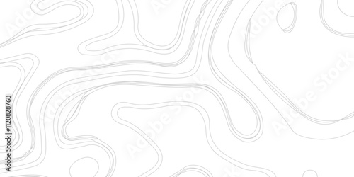 Abstract Topographic Contour Line Pattern in Black and White, Topographic map background geographic line map with elevation assignments.