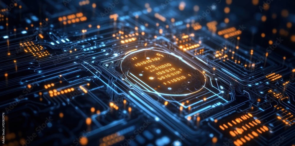 Abstract representation of a computer circuit board.