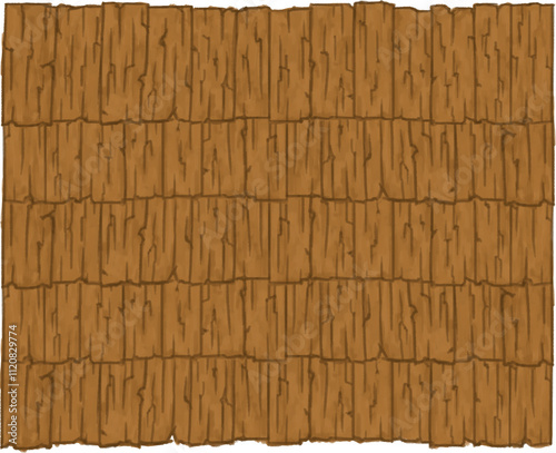 Illustration old plank roof texture. 