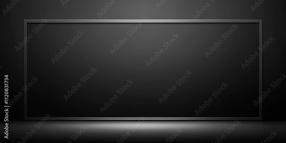 Abstract black background with a modern and minimalist design ,  rendering, template , dark, shadow, blank, empty