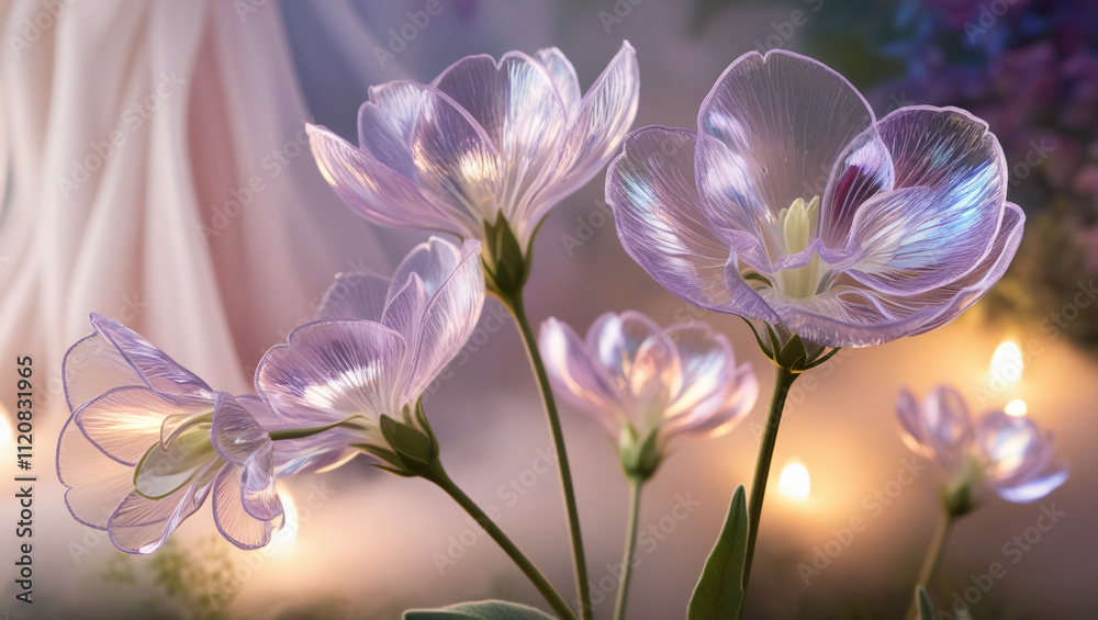 Lavender flower in foggy background, created by Generative AI Lavender flower in foggy background, created by Generative AI