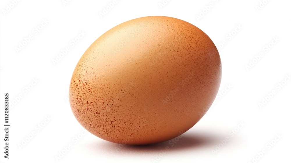 Close-up of a Single Brown Chicken Egg on White Background Close-up of a Single Brown Chicken Egg on White Background