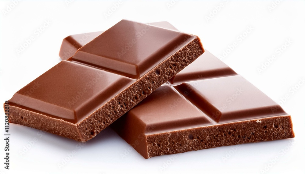 Milk chocolate bars on isolated white background Milk chocolate bars on isolated white background