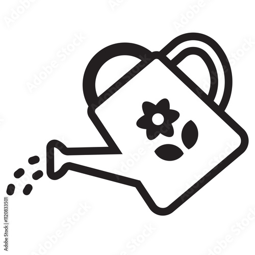 Watering can vector illustration with a simple design suitable for icon
