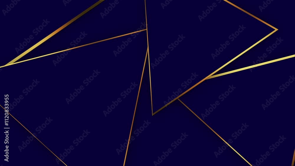 luxury abstract background footage animation blue with creative geometric line gold effect