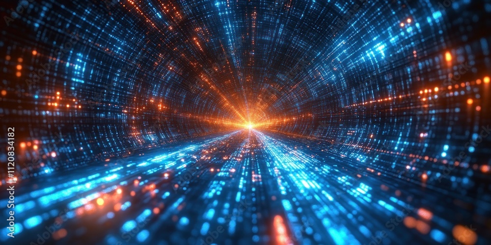 Futuristic High Speed Data Transfer Tunnel Abstract Cyberpunk Motion Technology Futuristic High Speed Data Transfer Tunnel Abstract Cyberpunk Motion Technology