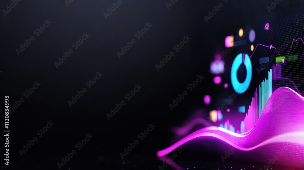 Obraz premium Abstract digital visualization of data analytics and trends.