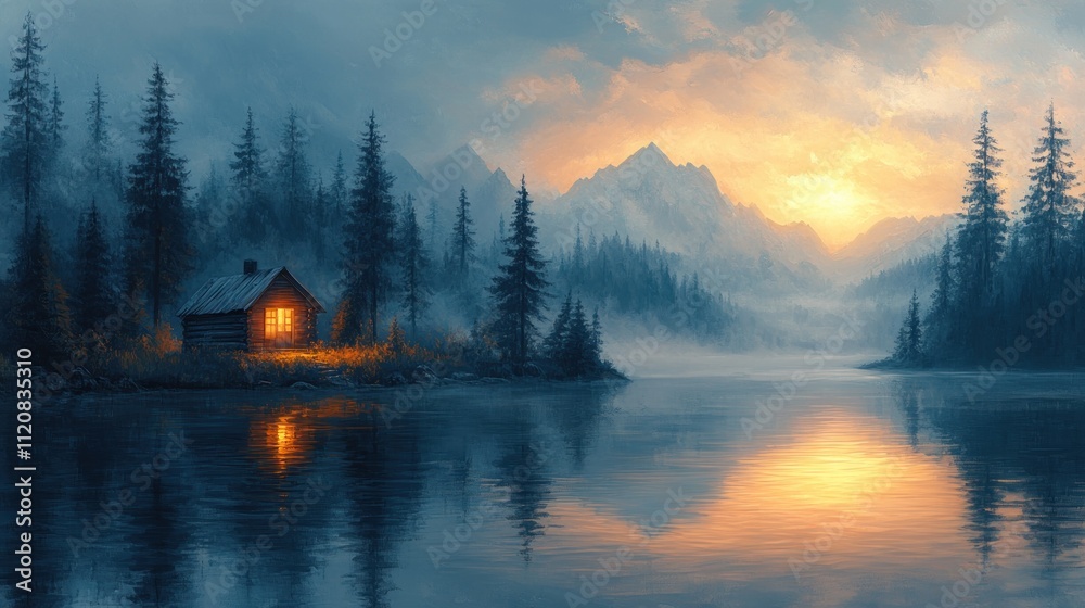 Fototapeta premium Nativity Scene with Holy Family under Star of Bethlehem