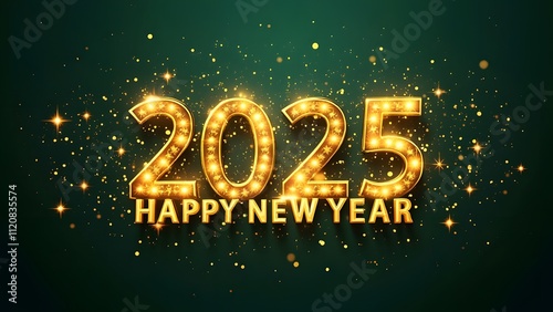 Happy New Year 2025. 3D illustration. Festive background for your design generated by AI