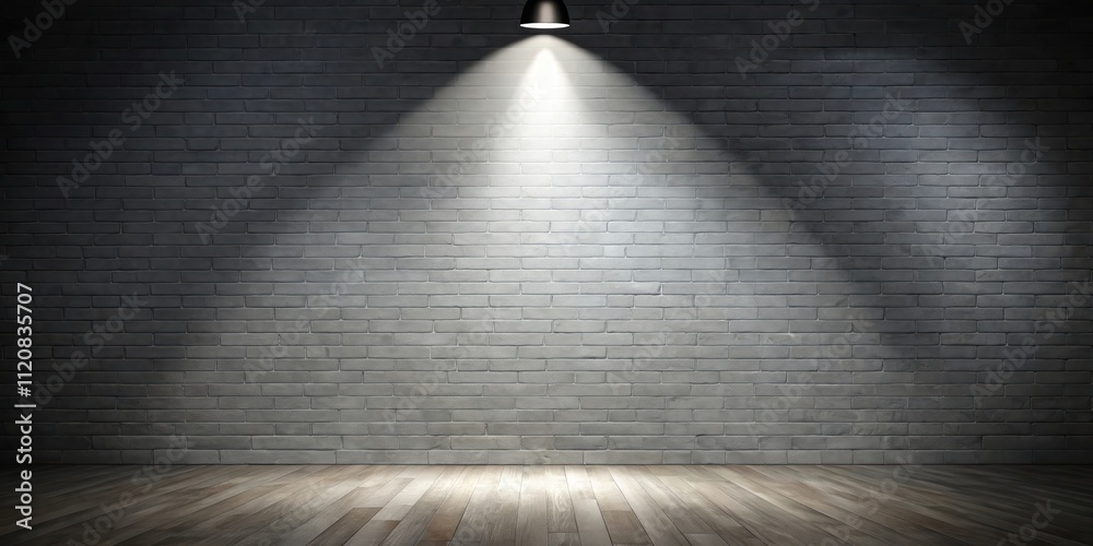 Obraz premium Spotlight shadow overlay creating dramatic effect on a blank wall , spotlight, shadow, overlay, lighting, effect