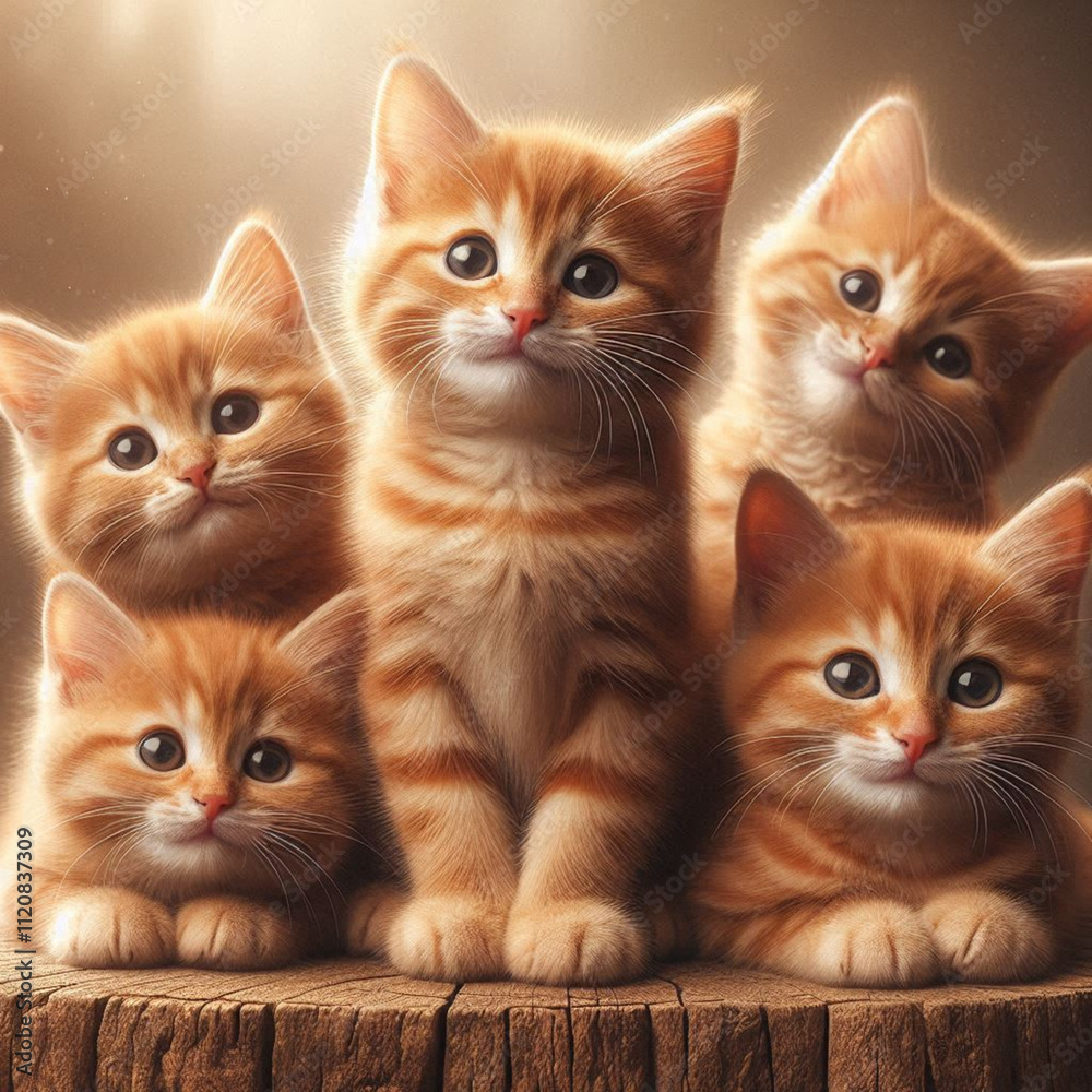 5 happy orange kittens 5 happy orange kittens