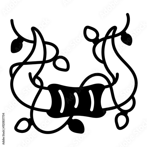 A hand drawn icon of bull horn 

