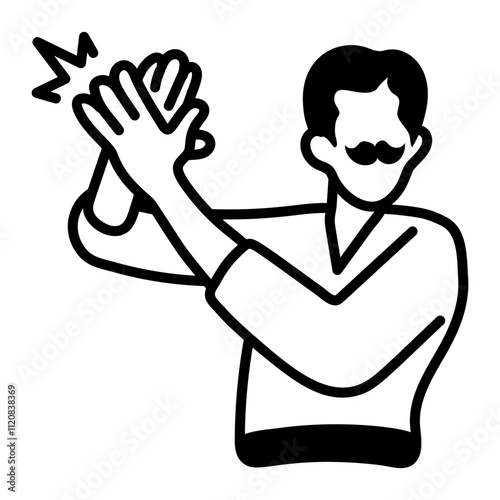 Flamenco clap icon in hand drawn style 

