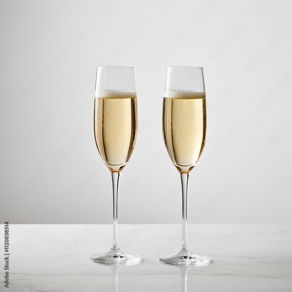 two glasses of champagne isolated two glasses of champagne isolated