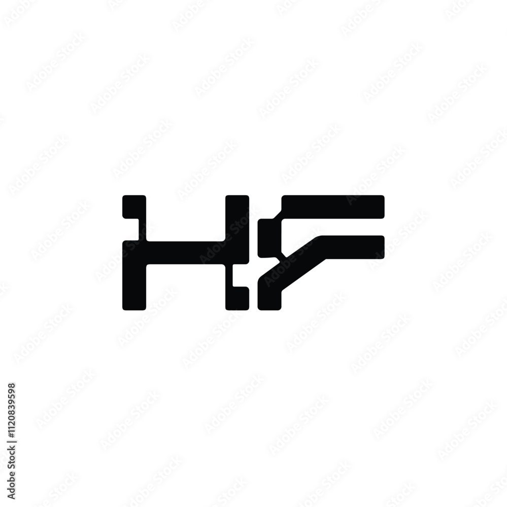 Obraz premium HF monogram logo design letter text name symbol monochrome logotype alphabet character simple logo