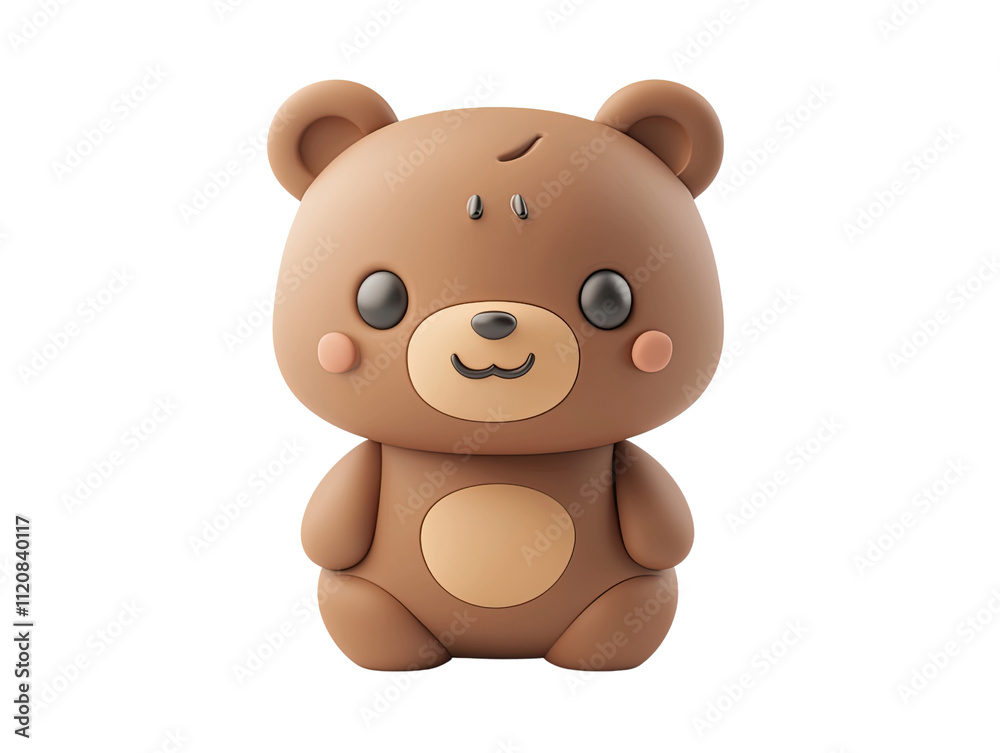 Cute cartoon bear character with soft features and expressive face, perfect for children's designs and illustrations Cute cartoon bear character with soft features and expressive face, perfect for children's designs and illustrations