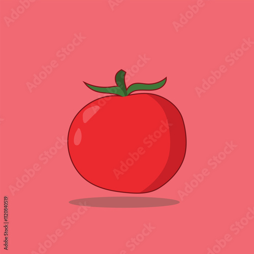 Tomato vegetable vector icon illustration. Premium Vector Isolated Nature Food Icon Concept. Flat Cartoon Style