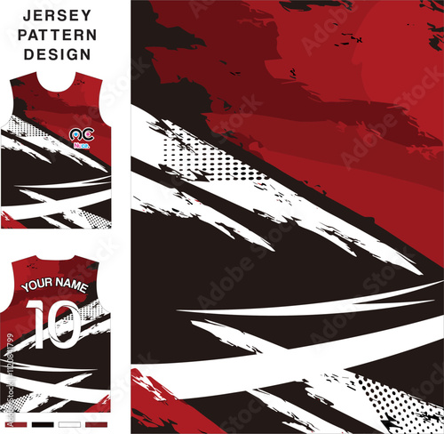 Abstract concept vector jersey pattern template for printing or sublimation sports uniforms football, volleyball, basketball, e-sports, cycling and fishing. Pattern jersey printing.