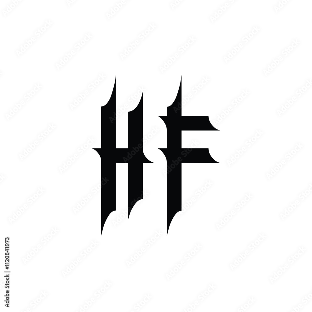 HF monogram logo design letter text name symbol monochrome logotype alphabet character simple logo HF monogram logo design letter text name symbol monochrome logotype alphabet character simple logo