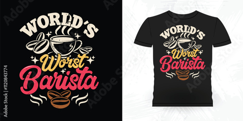 Funny Coffee Artists Retro Vintage Coffee Barista T-shirt Design