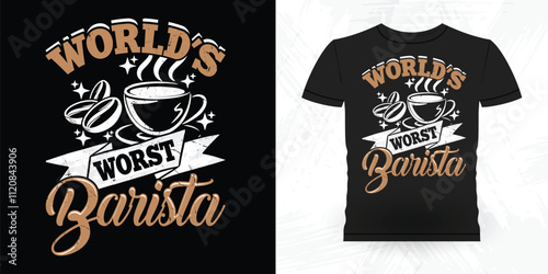 Funny Coffee Artists Retro Vintage Coffee Barista T-shirt Design