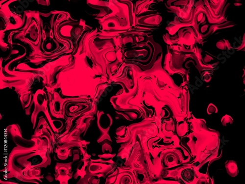 Abstract red and black liquid marble background with swirling patterns.