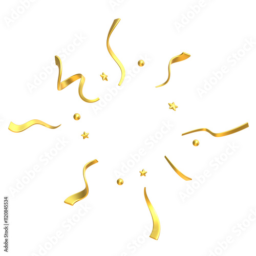 3d golden party confetti popper set