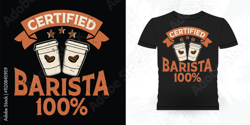 Funny Coffee Artists Retro Vintage Coffee Barista T-shirt Design