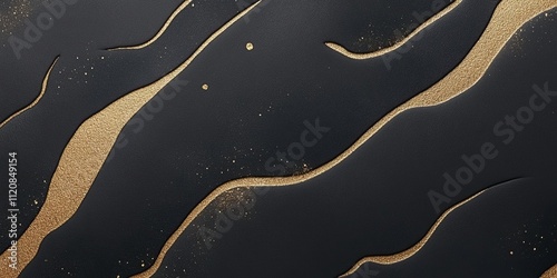 Abstract Black and Gold Swi...