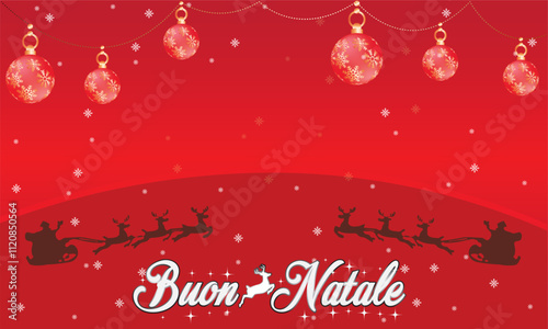 Merry Christmas background in Italian.