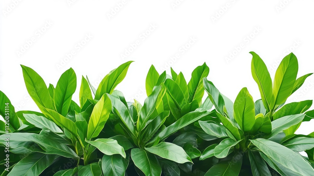 Tropical green leaves of Hawaiian Laua e fern bush isolated on white background perfect for nature-themed designs and environmental concepts Tropical green leaves of Hawaiian Laua e fern bush isolated on white background perfect for nature-themed designs and environmental concepts