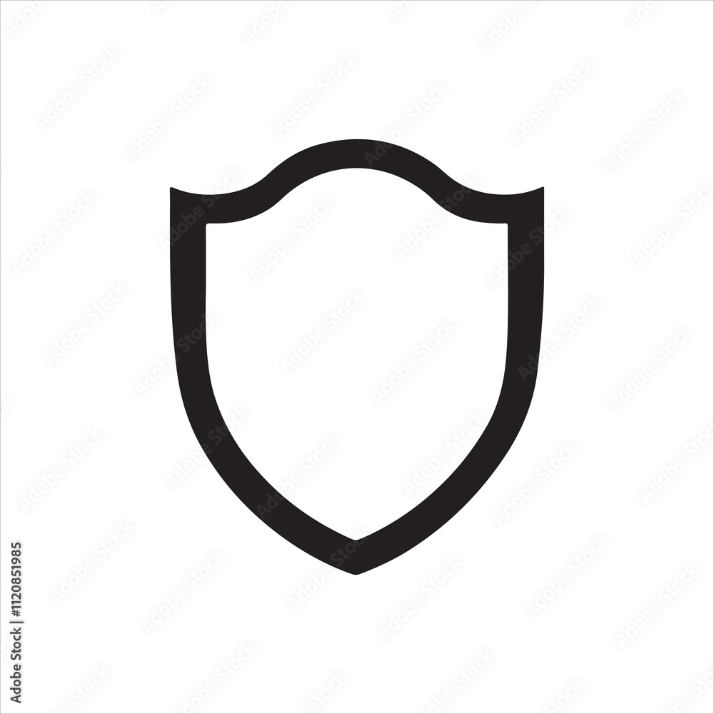 Shield silhouette vector icon design whit a white background. Shield silhouette vector icon design whit a white background.