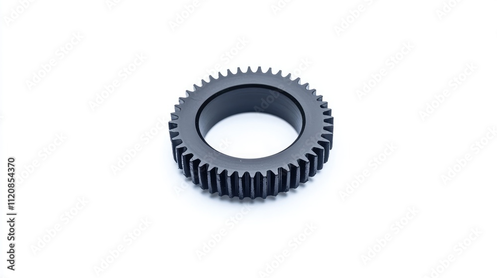 Metal gear on white background suitable for automotive and mechanical engineering applications in teamwork and collaboration concepts Metal gear on white background suitable for automotive and mechanical engineering applications in teamwork and collaboration concepts