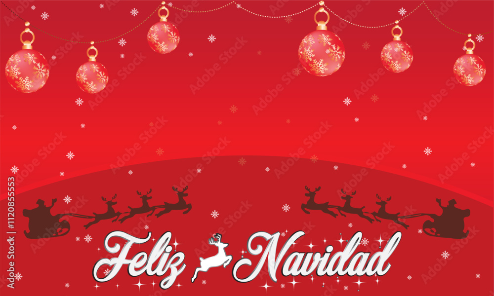 Merry Christmas background in spanish. Merry Christmas background in spanish.