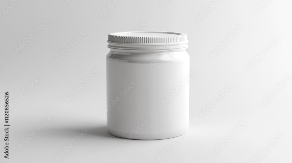 Blank white milk container with lid isolated on clean white background for product display and branding purposes Blank white milk container with lid isolated on clean white background for product display and branding purposes