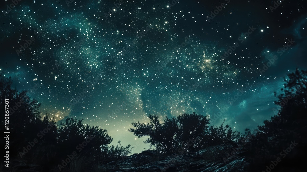 Starry Night Sky Time Lapse Over Joshua Tree Desert Landscape with Silhouetted Desert Flora Starry Night Sky Time Lapse Over Joshua Tree Desert Landscape with Silhouetted Desert Flora