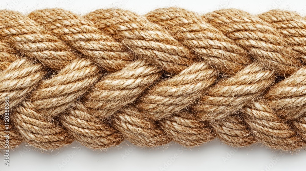Twisted Jute Rope Textures on White Background for Crafting and Decorative Uses Twisted Jute Rope Textures on White Background for Crafting and Decorative Uses