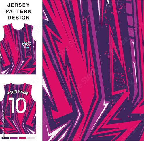 Abstract concept vector jersey pattern template for printing or sublimation sports uniforms football, volleyball, basketball, e-sports, cycling and fishing. Pattern jersey printing. photo