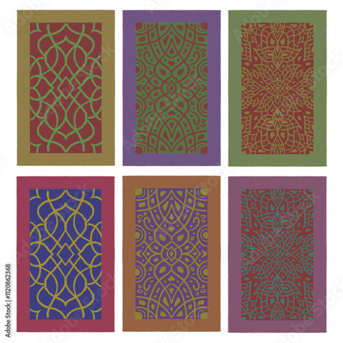 Six types of Arabian carpet paintings.