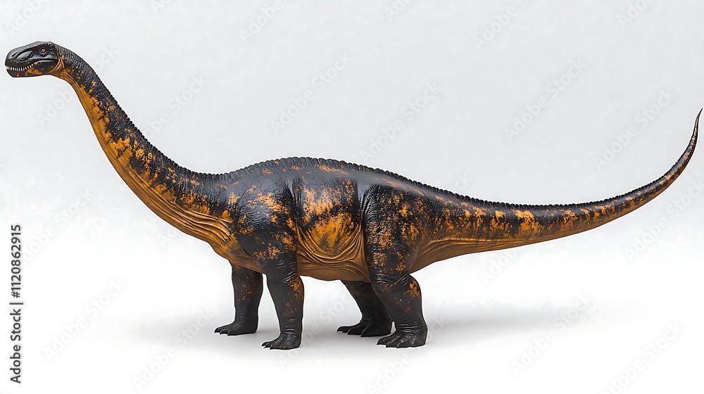 A detailed 3D rendering of a long-necked dinosaur, showcasing its intricate scales and posture against a white backdrop. A detailed 3D rendering of a long-necked dinosaur, showcasing its intricate scales and posture against a white backdrop.