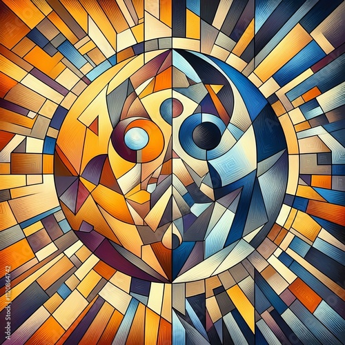 27 Cubism – The two moons are broken into geometric shapes vie photo