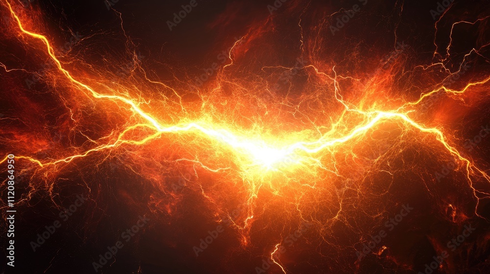 Abstract electric lighting flare with vibrant orange hues creating dynamic energy on a dark background suitable for digital art and design. Abstract electric lighting flare with vibrant orange hues creating dynamic energy on a dark background suitable for digital art and design.
