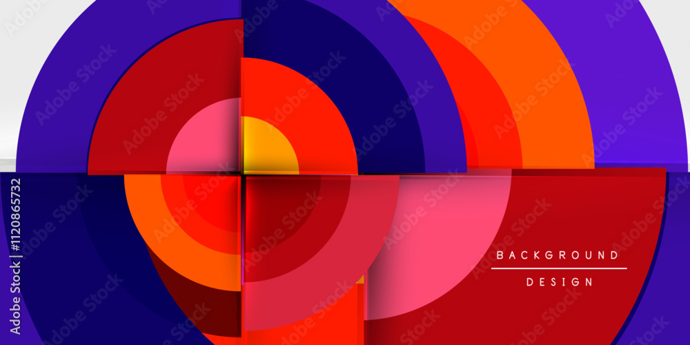 Obraz premium Techno circles and semi circles. Vector Illustration For Wallpaper, Banner, Background, Card, Book Illustration, landing page