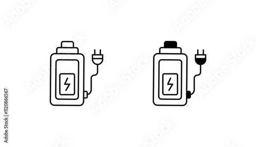 Charging Battery icon design with white background stock illustration