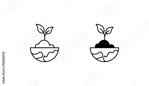 Go Green icon design with white background stock illustration