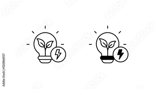 Energy Saving icon design with white background stock illustration