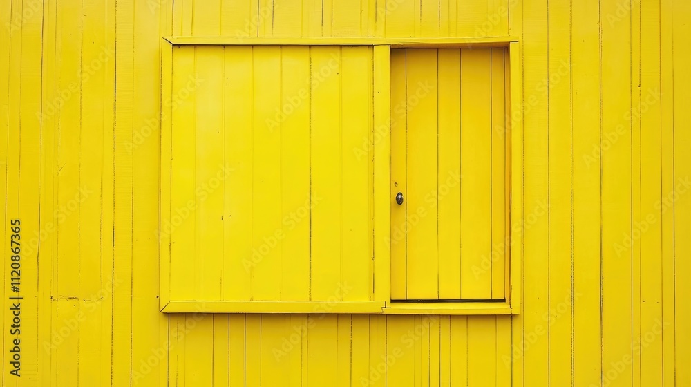 Bright yellow wooden wall with a framed window creating a vibrant backdrop for interior and exterior design projects and home renovations. Bright yellow wooden wall with a framed window creating a vibrant backdrop for interior and exterior design projects and home renovations.