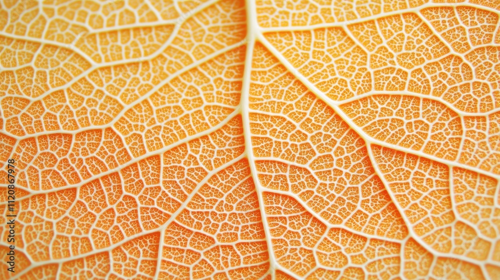 Obraz premium Detailed macro shot of an autumn elderberry leaf showcasing vibrant yellow and orange hues with intricate vein patterns highlighting natural beauty