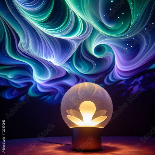 5 Aurora A lamp that projects swirling patterns of color onto th photo